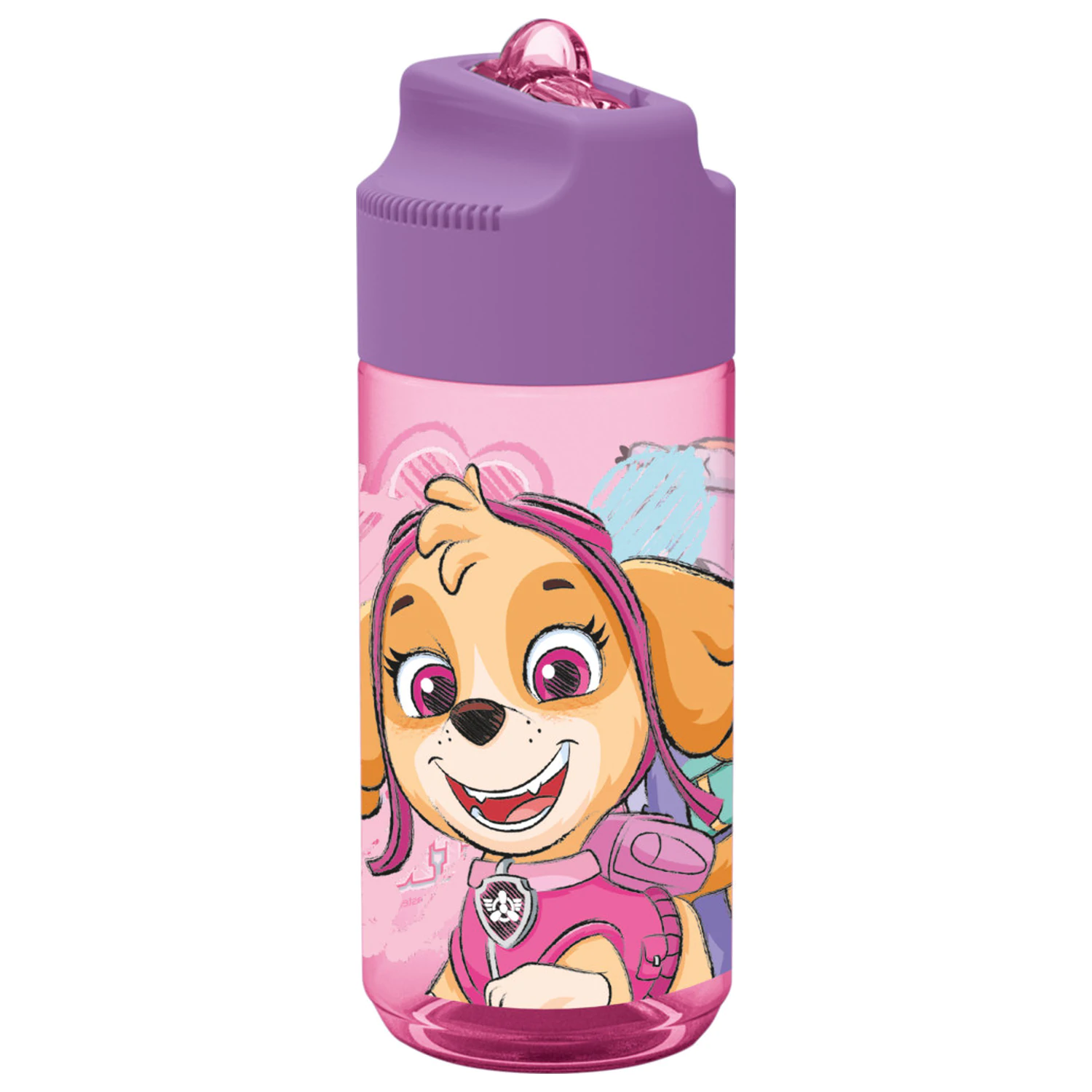 PAW Patrol Sketch Hydro Kunststoff Trinkflasche mit Strohhalm 430 ml Produktfoto