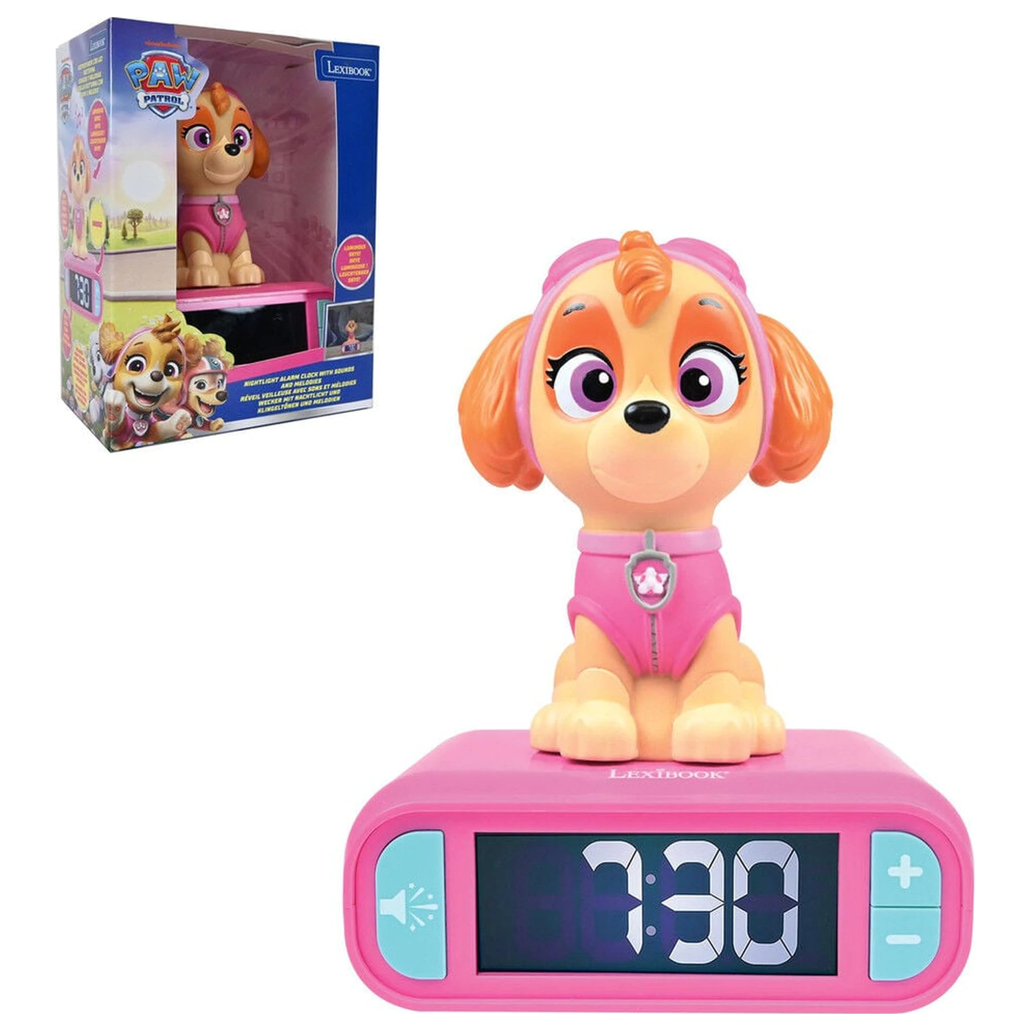 Paw Patrol Skye 3D Nachtlicht digitale Alarmuhr Produktfoto
