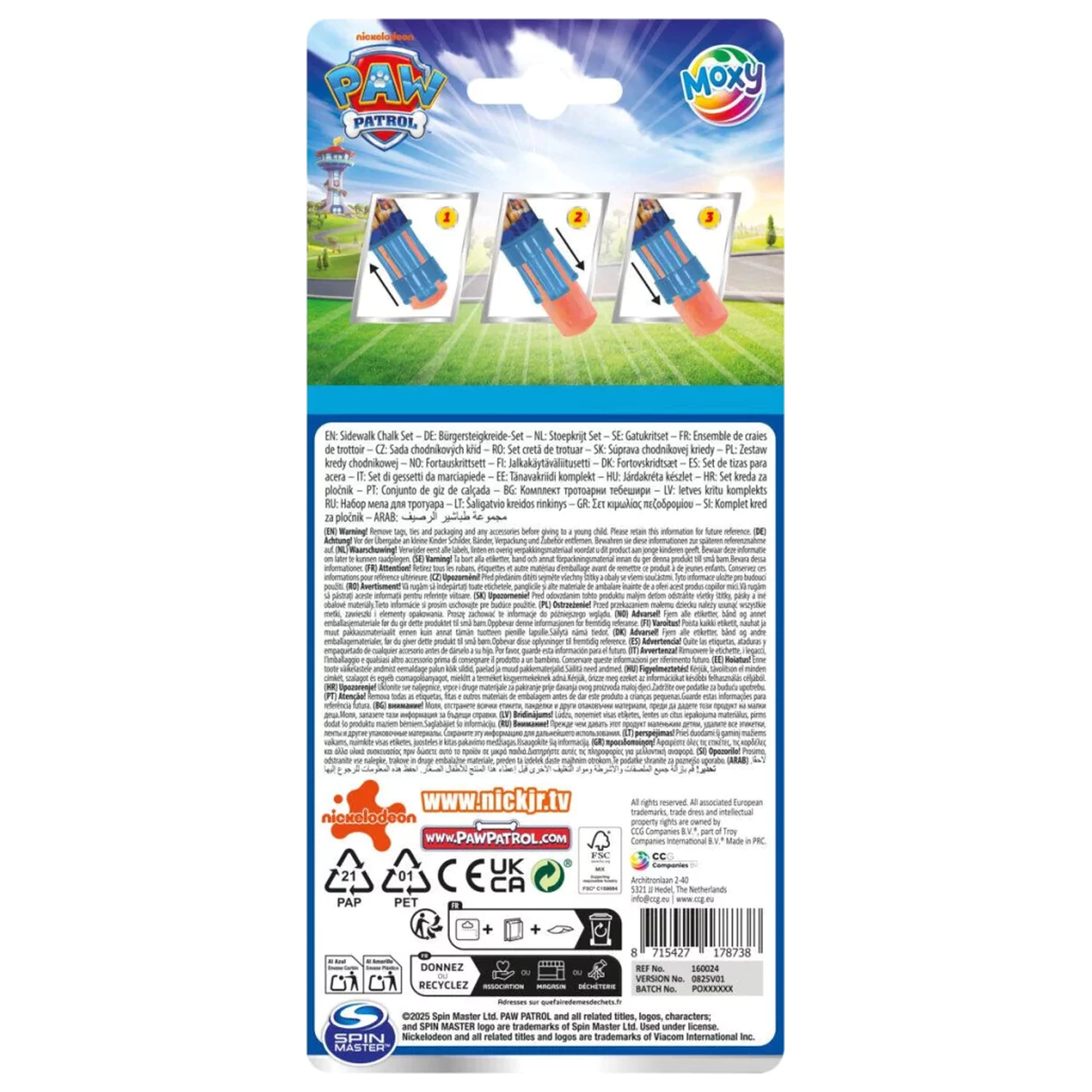 Paw Patrol Team Asphalt Kreide Set Produktfoto