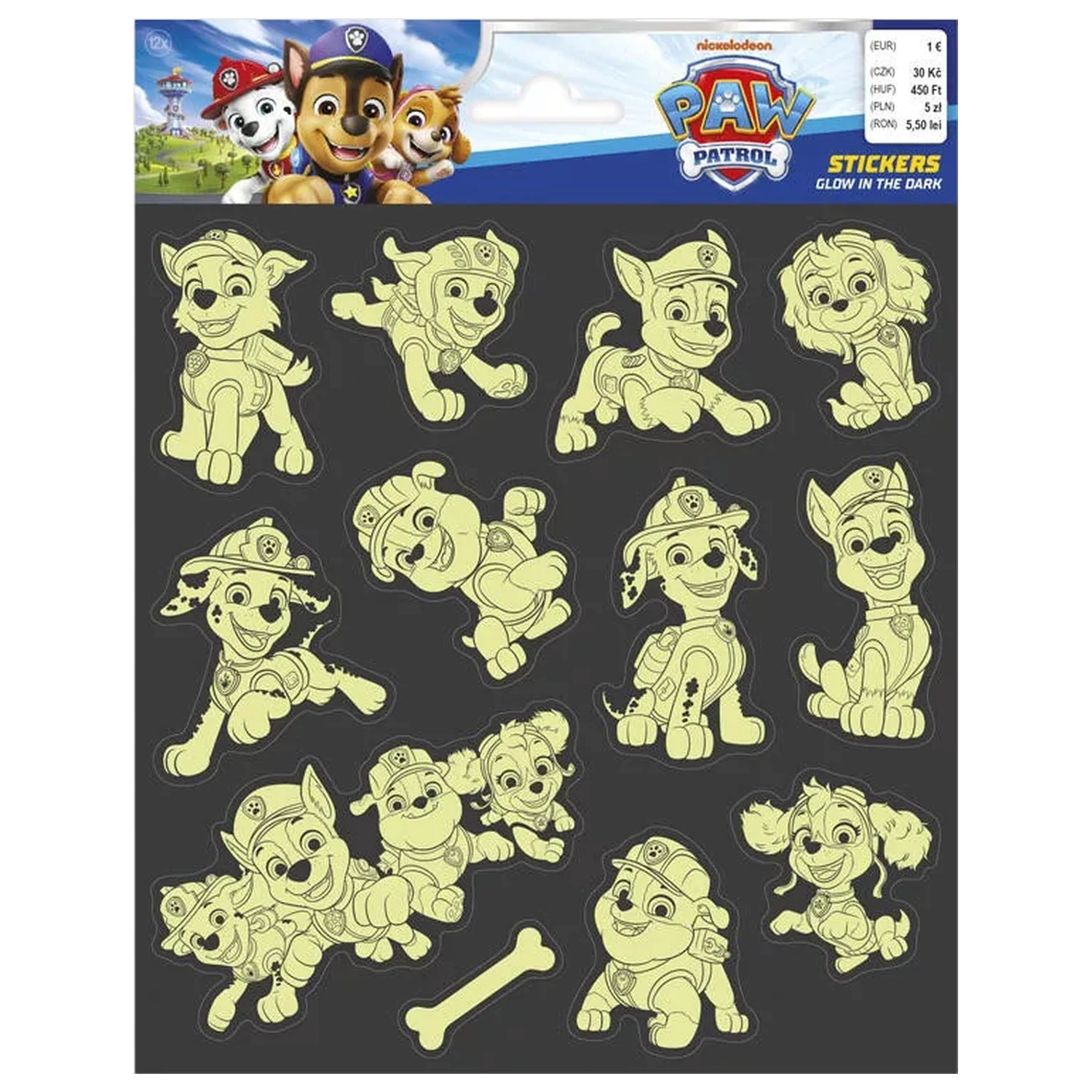 PAW Patrol Team im Dunkeln leuchtender Sticker Produktfoto
