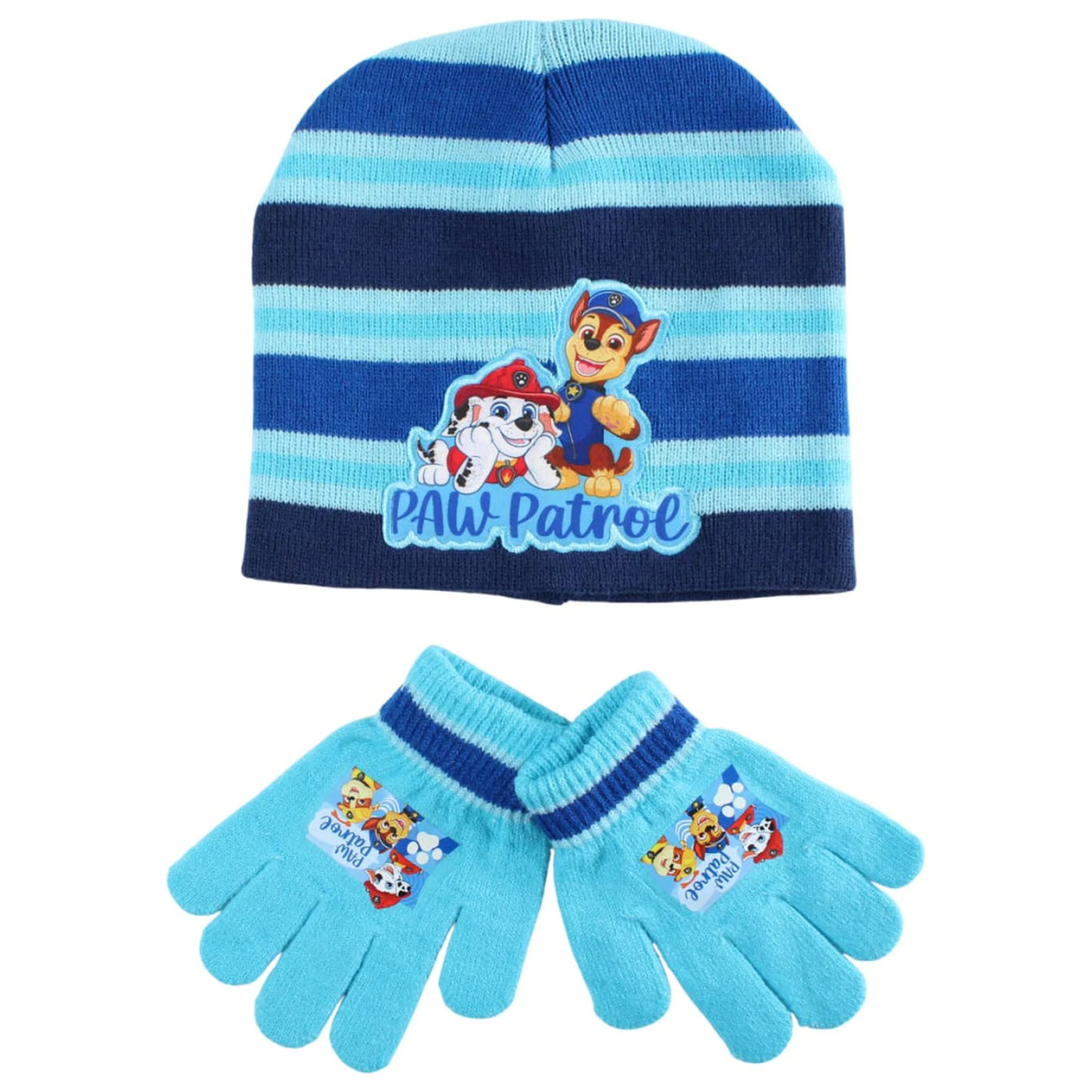 Paw Patrol Team Winter Kinder Mütze + Handschuhe Set Produktfoto