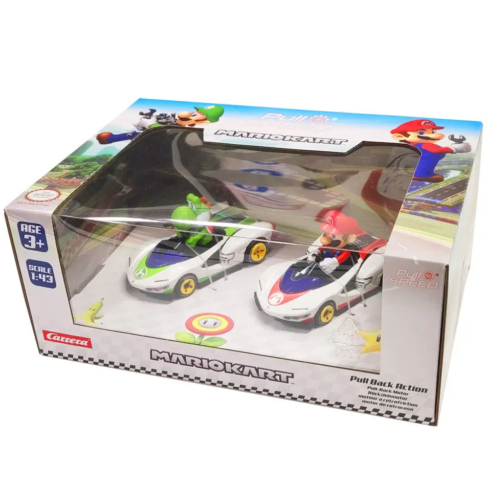 Mario Kart Mario + Yoshi Pull Speed 2-er Pack Autos Produktfoto