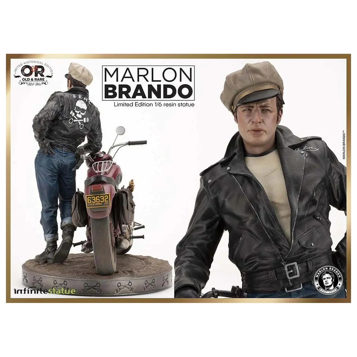 Marlon Brando mit Motorrad Statue Limitierte Edition 1/6 30cm Produktfoto
