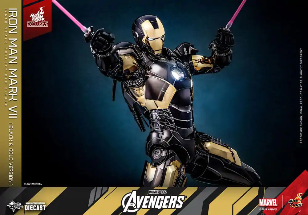 Marvel&#039;s The Avengers Diecast Movie Masterpiece Actionfigur 1/6 Iron Man Mark VII (Black &amp; Gold Version) 32 cm Produktfoto