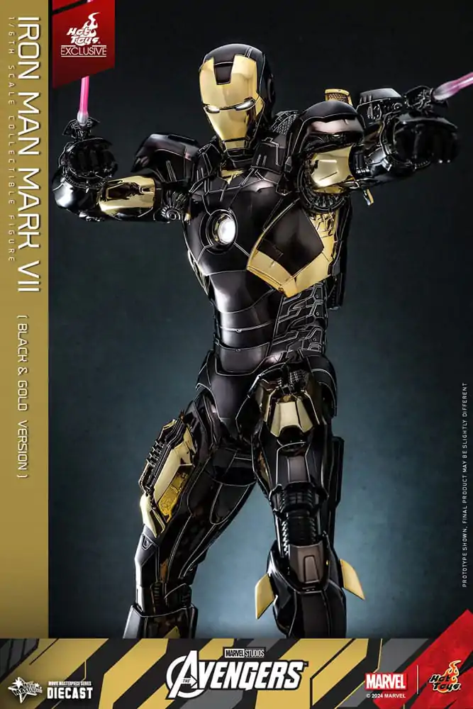 Marvel&#039;s The Avengers Diecast Movie Masterpiece Actionfigur 1/6 Iron Man Mark VII (Black &amp; Gold Version) 32 cm Produktfoto