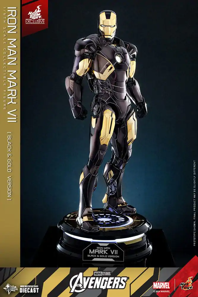 Marvel&#039;s The Avengers Diecast Movie Masterpiece Actionfigur 1/6 Iron Man Mark VII (Black &amp; Gold Version) 32 cm Produktfoto