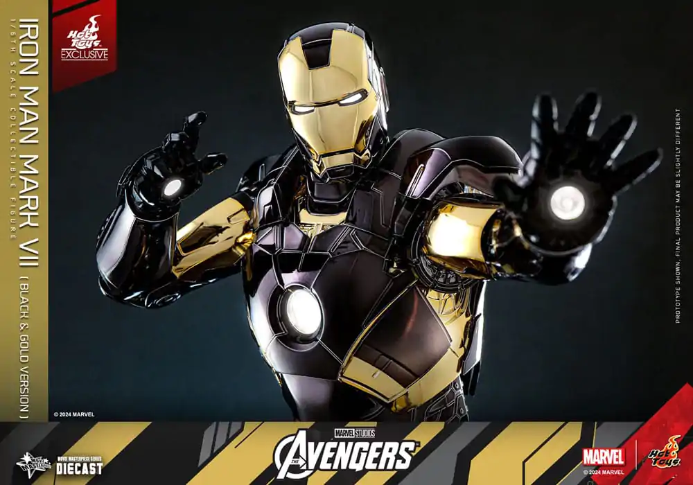 Marvel&#039;s The Avengers Diecast Movie Masterpiece Actionfigur 1/6 Iron Man Mark VII (Black &amp; Gold Version) 32 cm Produktfoto