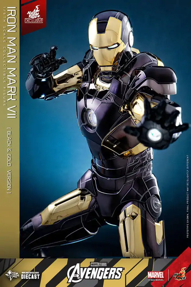 Marvel&#039;s The Avengers Diecast Movie Masterpiece Actionfigur 1/6 Iron Man Mark VII (Black &amp; Gold Version) 32 cm Produktfoto
