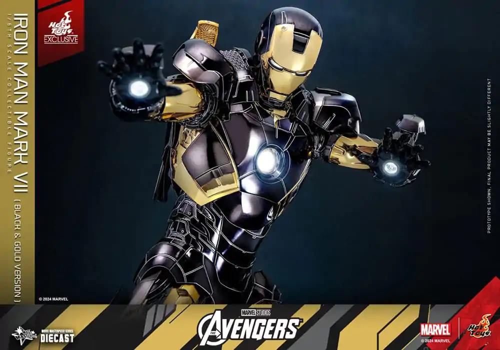 Marvel&#039;s The Avengers Diecast Movie Masterpiece Actionfigur 1/6 Iron Man Mark VII (Black &amp; Gold Version) 32 cm Produktfoto