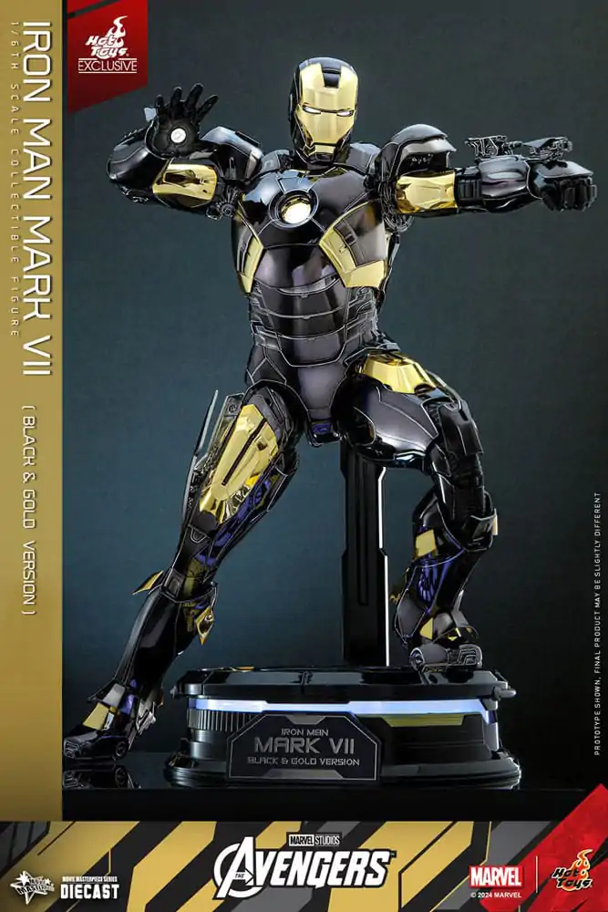 Marvel&#039;s The Avengers Diecast Movie Masterpiece Actionfigur 1/6 Iron Man Mark VII (Black &amp; Gold Version) 32 cm Produktfoto