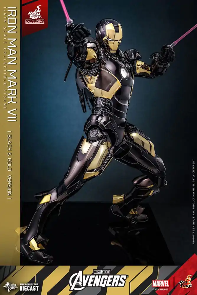 Marvel&#039;s The Avengers Diecast Movie Masterpiece Actionfigur 1/6 Iron Man Mark VII (Black &amp; Gold Version) 32 cm Produktfoto