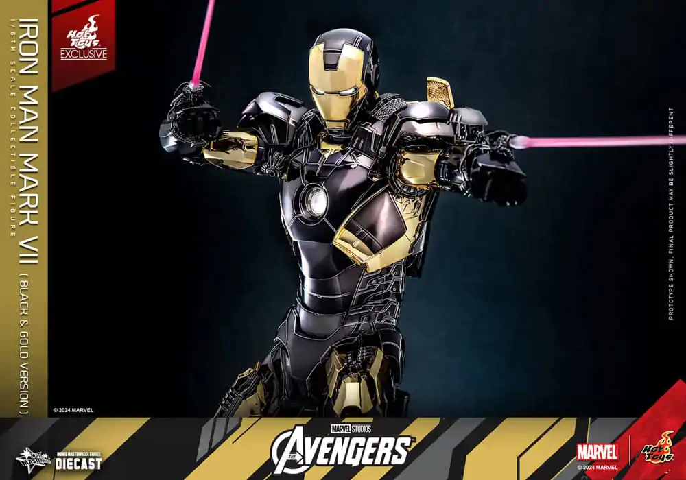 Marvel&#039;s The Avengers Diecast Movie Masterpiece Actionfigur 1/6 Iron Man Mark VII (Black &amp; Gold Version) 32 cm Produktfoto