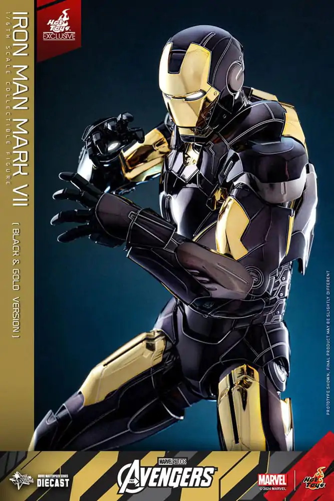 Marvel&#039;s The Avengers Diecast Movie Masterpiece Actionfigur 1/6 Iron Man Mark VII (Black &amp; Gold Version) 32 cm Produktfoto