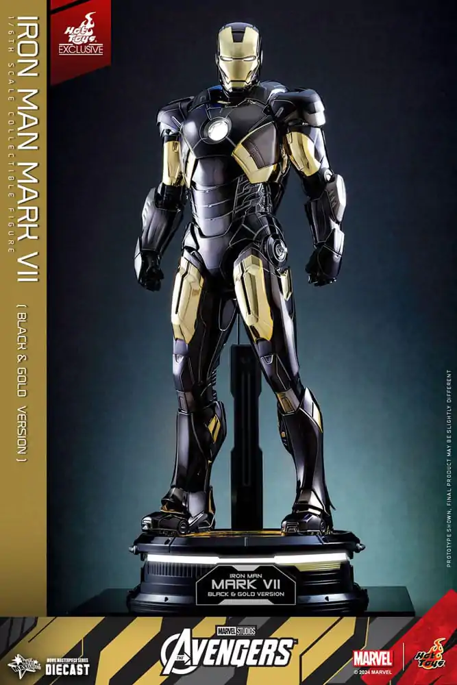 Marvel&#039;s The Avengers Diecast Movie Masterpiece Actionfigur 1/6 Iron Man Mark VII (Black &amp; Gold Version) 32 cm Produktfoto