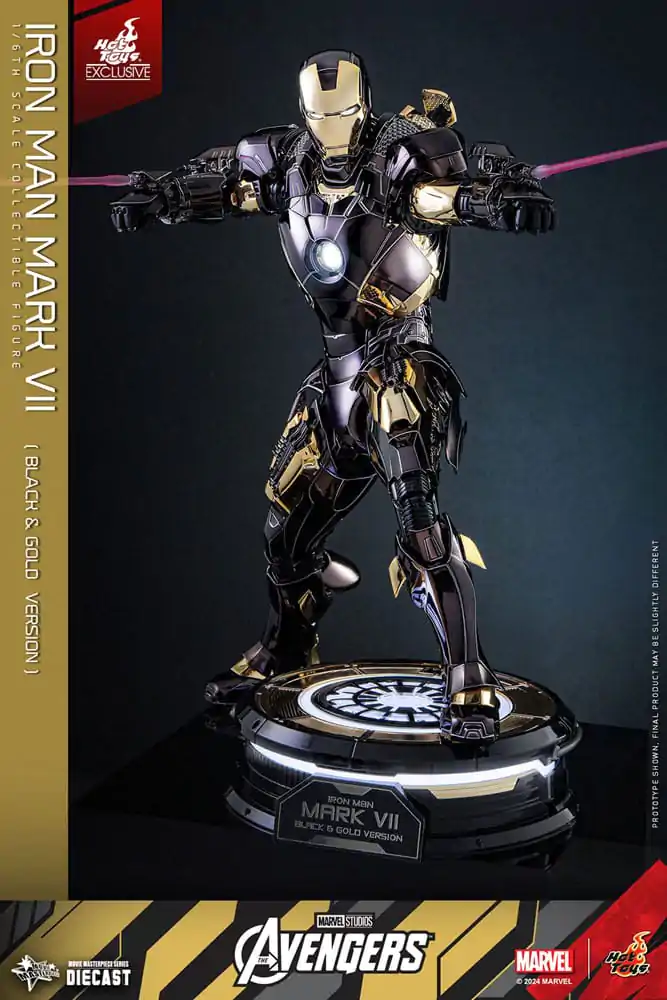 Marvel&#039;s The Avengers Diecast Movie Masterpiece Actionfigur 1/6 Iron Man Mark VII (Black &amp; Gold Version) 32 cm Produktfoto