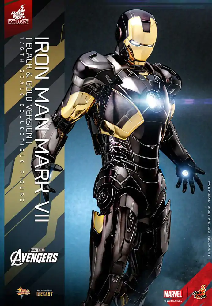 Marvel&#039;s The Avengers Diecast Movie Masterpiece Actionfigur 1/6 Iron Man Mark VII (Black &amp; Gold Version) 32 cm Produktfoto