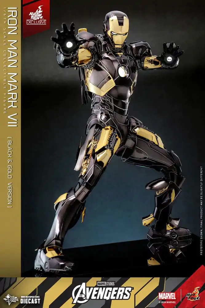 Marvel&#039;s The Avengers Diecast Movie Masterpiece Actionfigur 1/6 Iron Man Mark VII (Black &amp; Gold Version) 32 cm Produktfoto