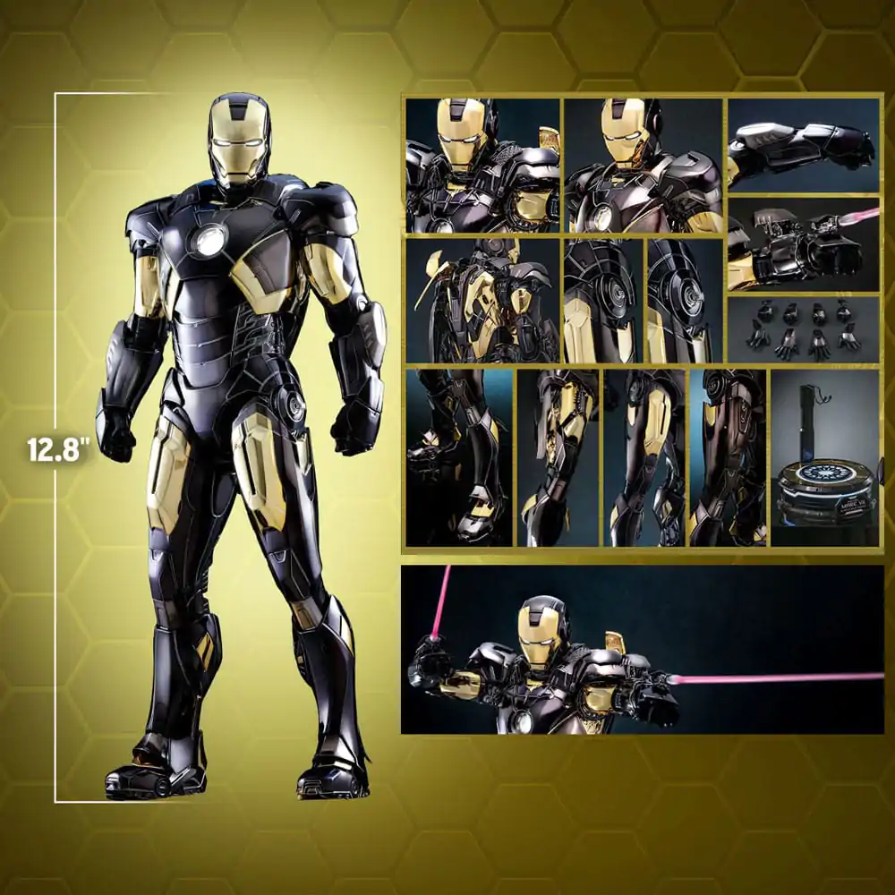 Marvel&#039;s The Avengers Diecast Movie Masterpiece Actionfigur 1/6 Iron Man Mark VII (Black &amp; Gold Version) 32 cm Produktfoto