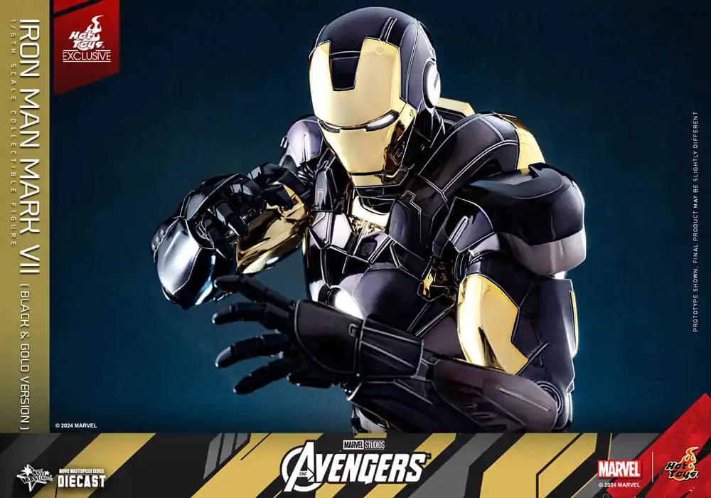 Marvel&#039;s The Avengers Diecast Movie Masterpiece Actionfigur 1/6 Iron Man Mark VII (Black &amp; Gold Version) 32 cm Produktfoto