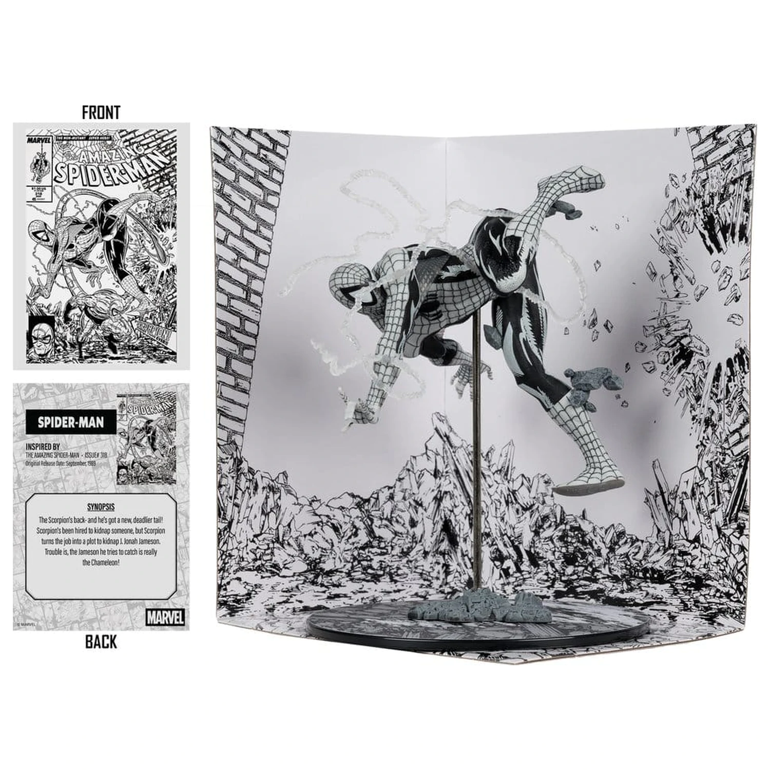 Marvel PVC Statue 1/10 Spider-Man (Line Art) (The Amazing Spider-Man #318) (Gold Label) 17 cm Produktfoto