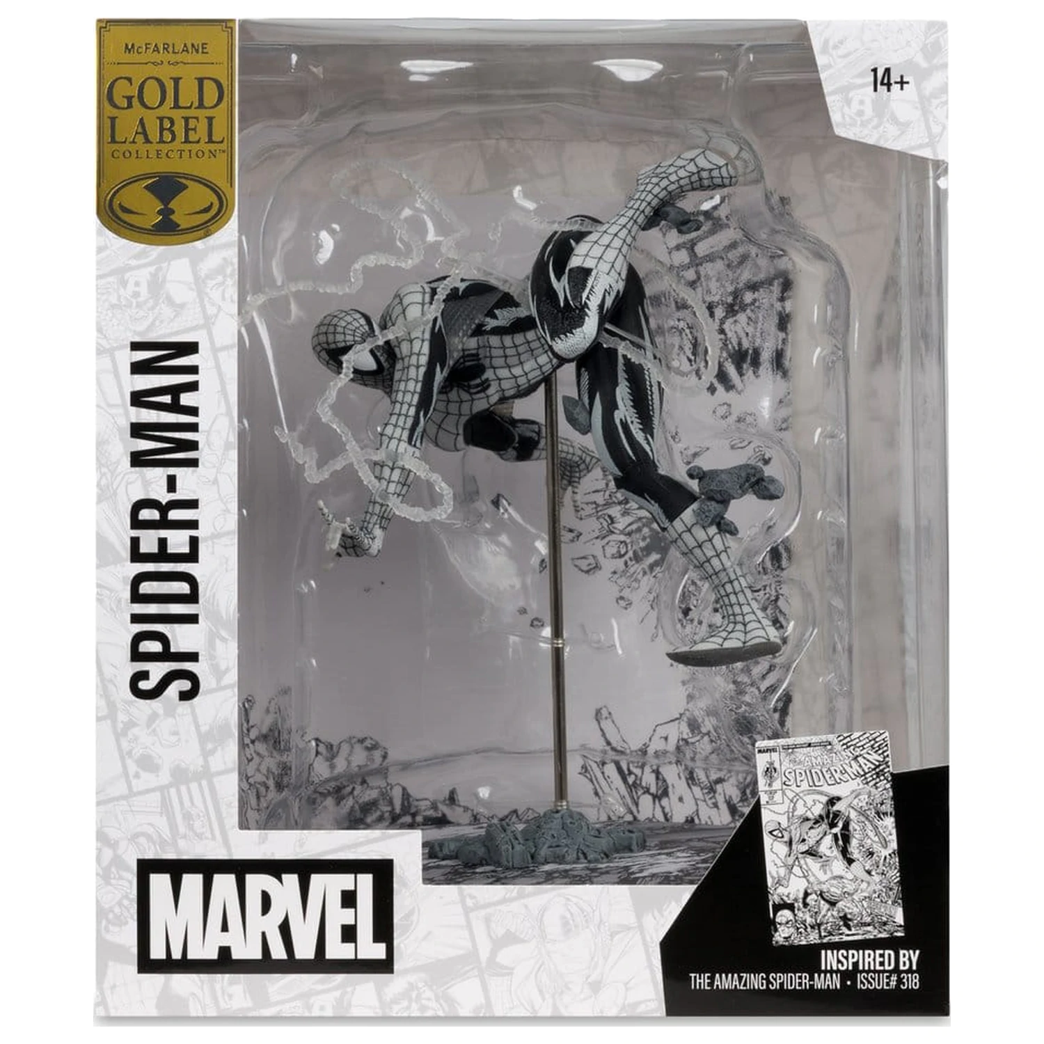 Marvel PVC Statue 1/10 Spider-Man (Line Art) (The Amazing Spider-Man #318) (Gold Label) 17 cm Produktfoto