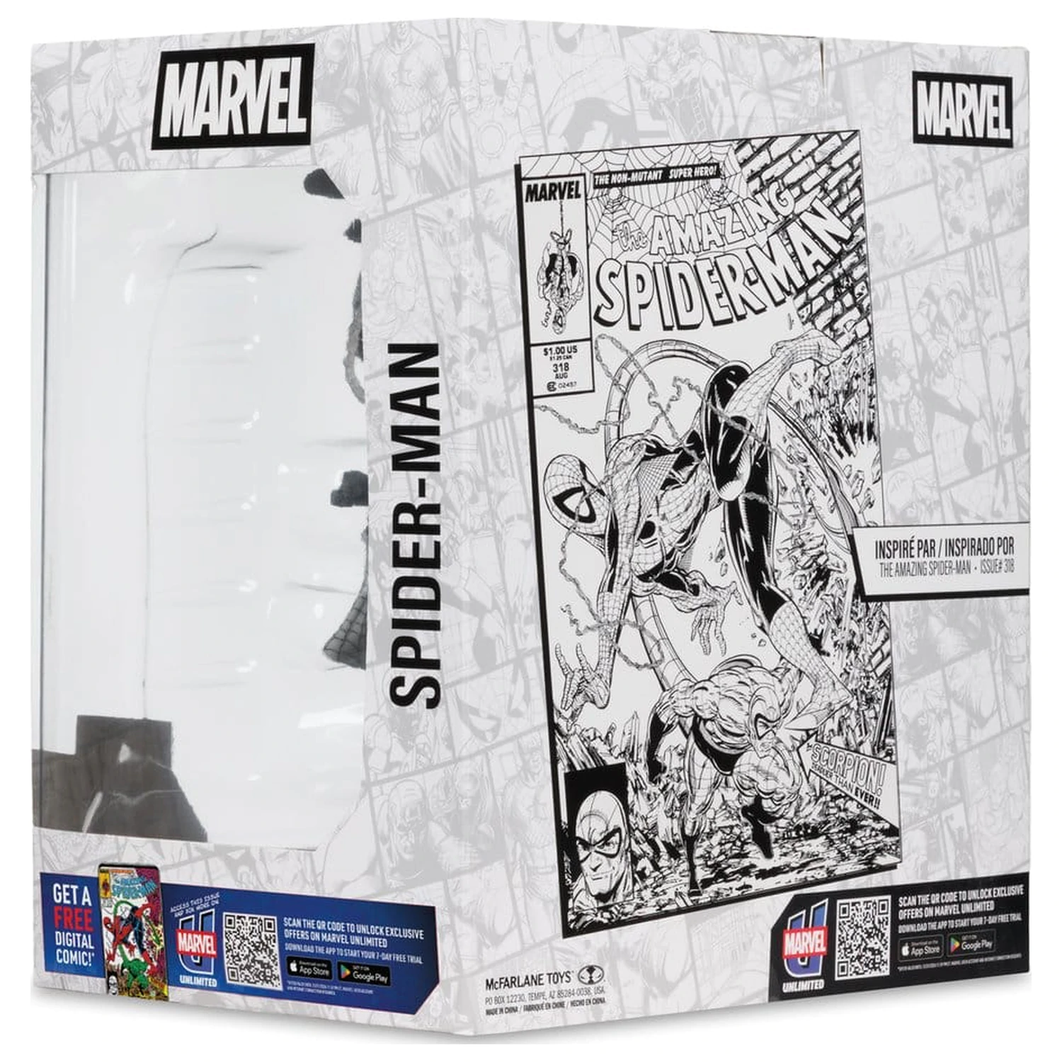 Marvel PVC Statue 1/10 Spider-Man (Line Art) (The Amazing Spider-Man #318) (Gold Label) 17 cm Produktfoto