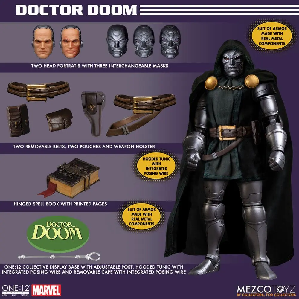 Marvel Action Figur 1/12 Doctor Doom 17 cm Produktfoto