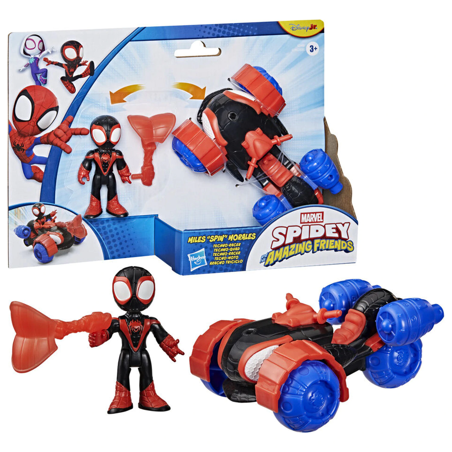 Marvel And His Awesome Friends Spidey Miles Morales Figur und Fahrzeug Produktfoto