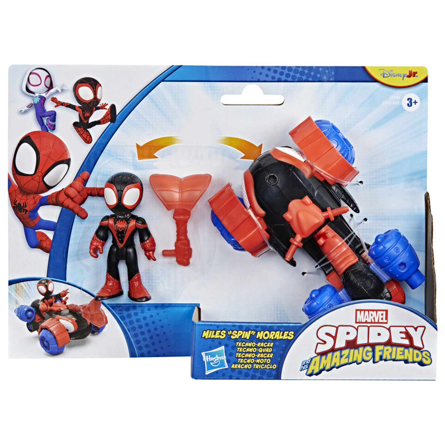 Marvel And His Awesome Friends Spidey Miles Morales Figur und Fahrzeug Produktfoto