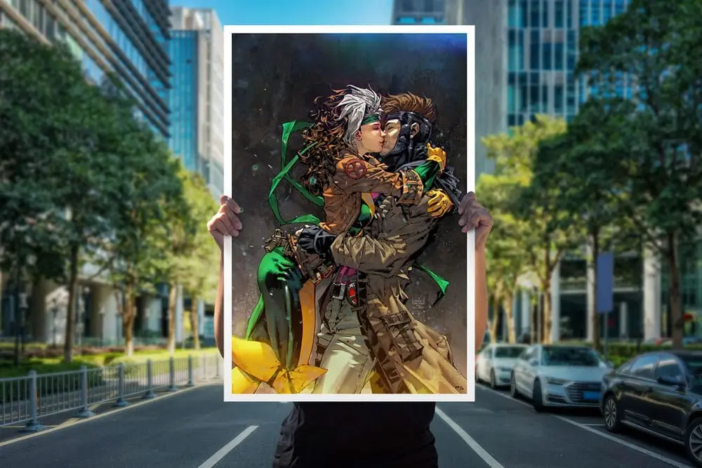 Marvel Kunstdruck Rogue & Gambit 41 x 61 cm - ungerahmt Produktfoto