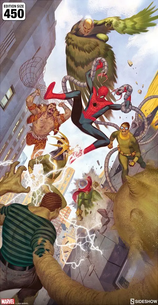 Marvel Kunstdruck Spider-Man vs Sinister Six 43 x 74 cm - ungerahmt Produktfoto