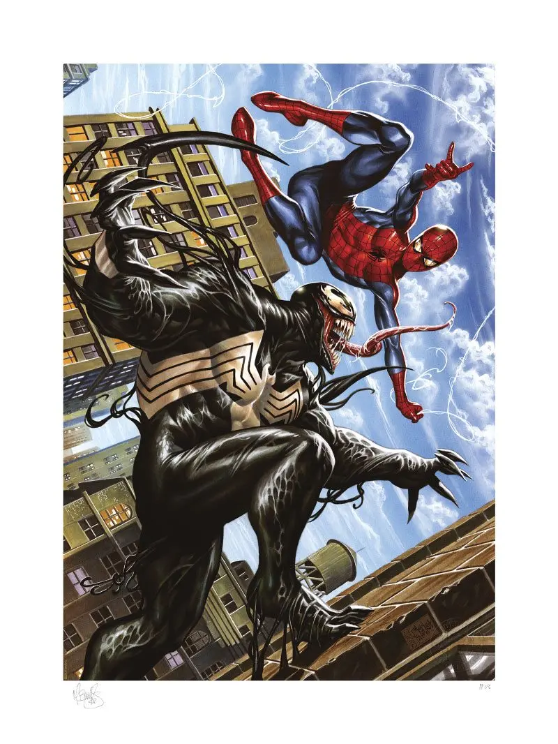 Marvel Kunstdruck Spider-Man vs Venom 46 x 61 cm - ungerahmt Produktfoto