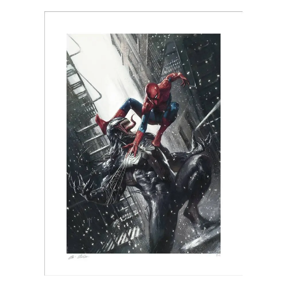 Marvel Kunstdruck Spider-Man vs Venom 46 x 61 cm - ungerahmt Produktfoto