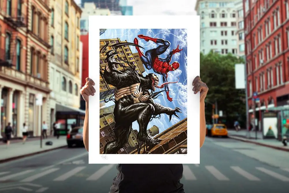 Marvel Kunstdruck Spider-Man vs Venom 46 x 61 cm - ungerahmt Produktfoto
