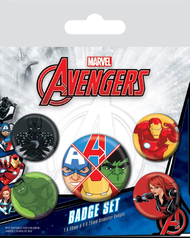 Marvel Ansteck-Buttons 5er-Pack Avengers Assemble Produktfoto
