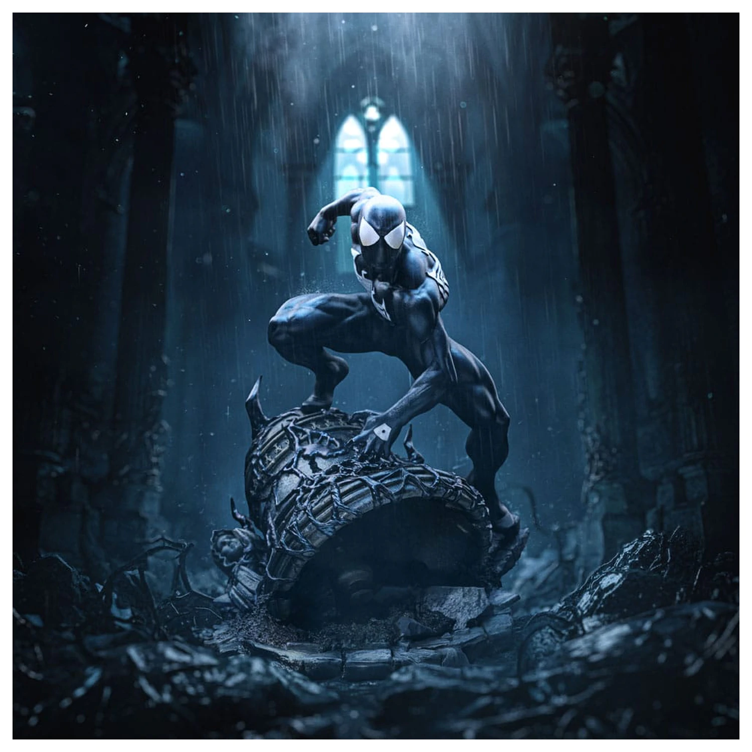 Marvel BDS Art Scale Statue 1/10 Spider-Man Black Costume 20 cm Produktfoto