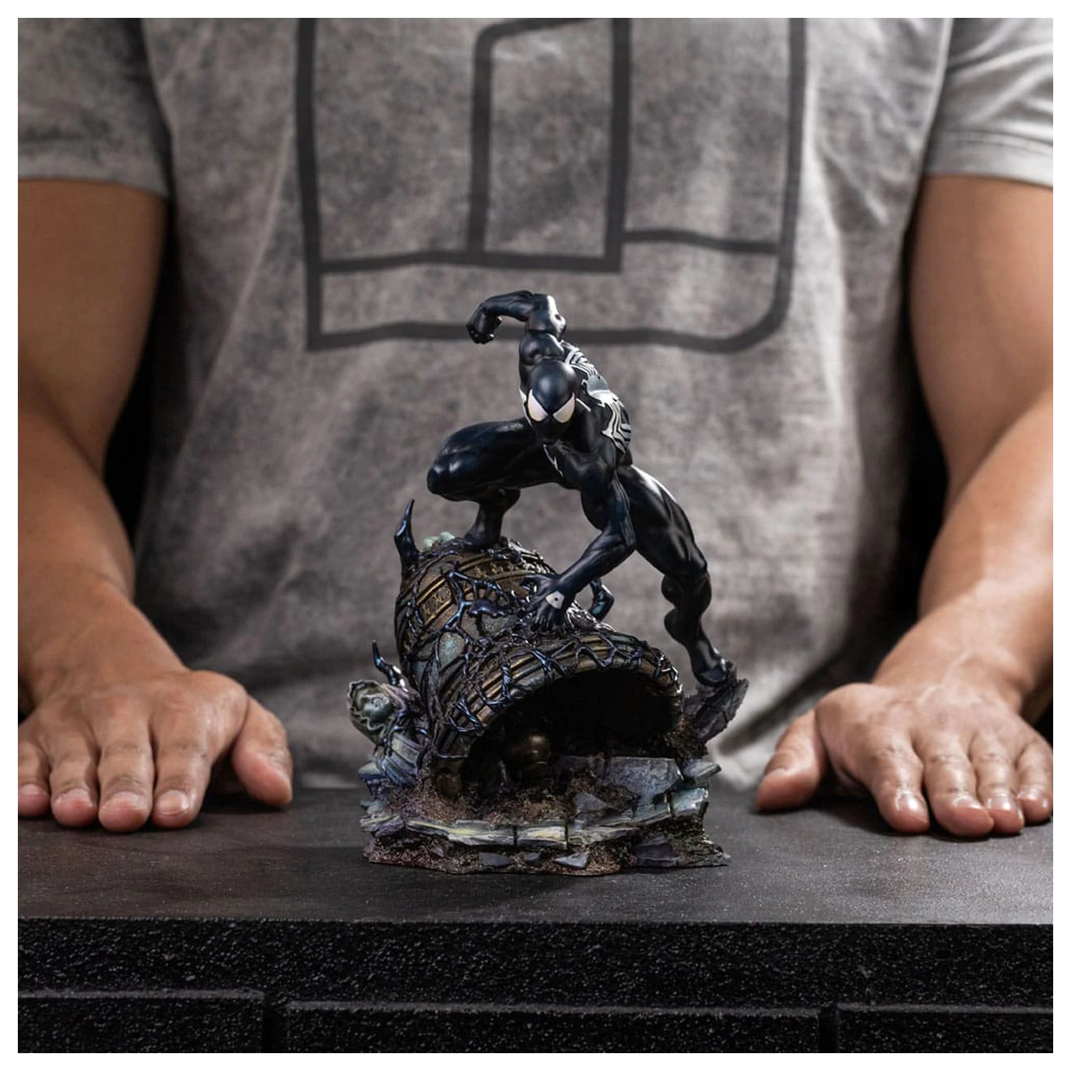 Marvel BDS Art Scale Statue 1/10 Spider-Man Black Costume 20 cm Produktfoto