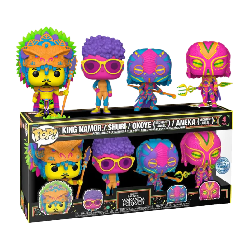 Marvel POP! Movies Vinyl Figuren 4er-Pack Black Panther Wakanda Forever S2 9 cm Produktfoto