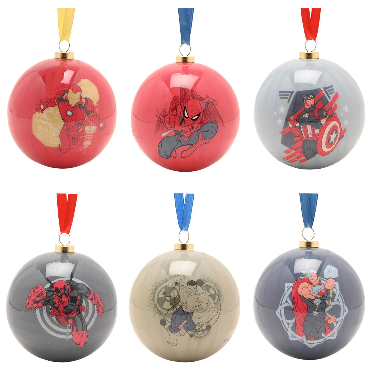 Marvel Avengers Set 6 Christbaumkugeln Produktfoto