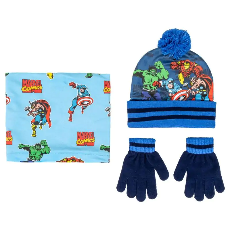 Marvel Avengers Winter-Set Schlauchschal Mütze Handschuhe Produktfoto