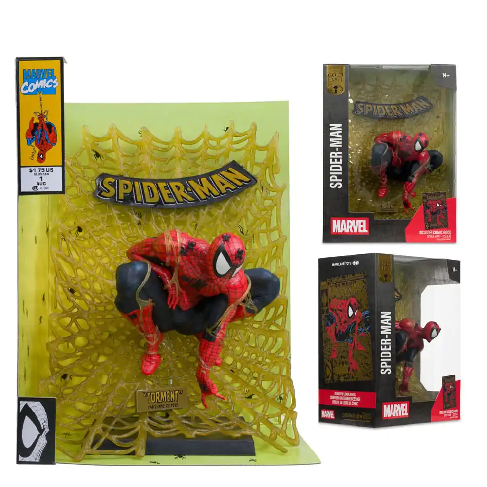 Marvel Collection PVC Statue 1/6 Spider-Man (Spider-Man # 1) (Gold Edition) (Gold Label) 15 cm Produktfoto