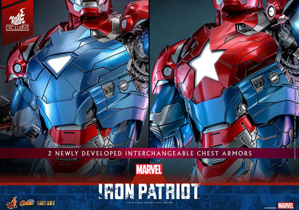 Marvel Comic Diecast Masterpiece Actionfigur 1/6 Iron Patriot Hot Toys Exclusive 32 cm Produktfoto