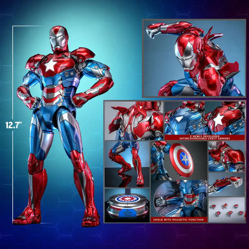 Marvel Comic Diecast Masterpiece Actionfigur 1/6 Iron Patriot Hot Toys Exclusive 32 cm Produktfoto