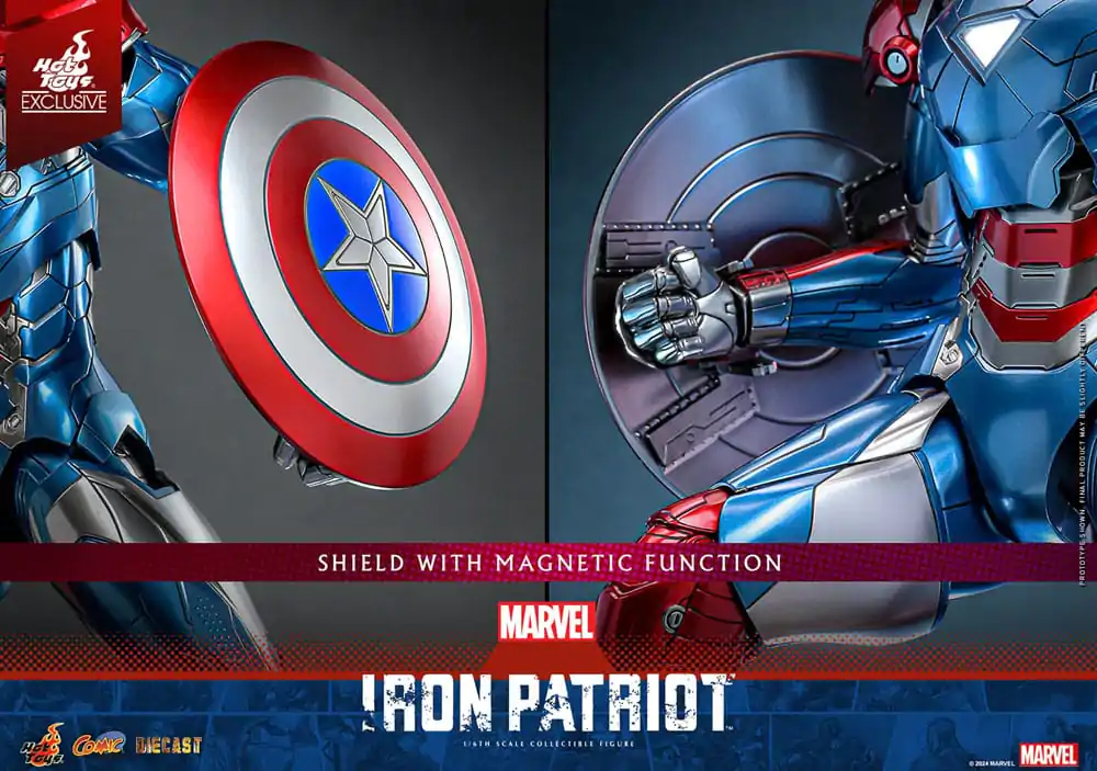 Marvel Comic Diecast Masterpiece Actionfigur 1/6 Iron Patriot Hot Toys Exclusive 32 cm Produktfoto