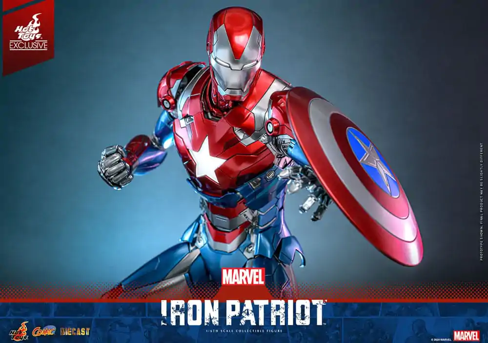 Marvel Comic Diecast Masterpiece Actionfigur 1/6 Iron Patriot Hot Toys Exclusive 32 cm Produktfoto