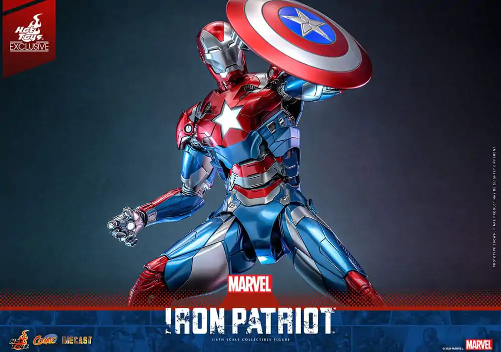 Marvel Comic Diecast Masterpiece Actionfigur 1/6 Iron Patriot Hot Toys Exclusive 32 cm Produktfoto