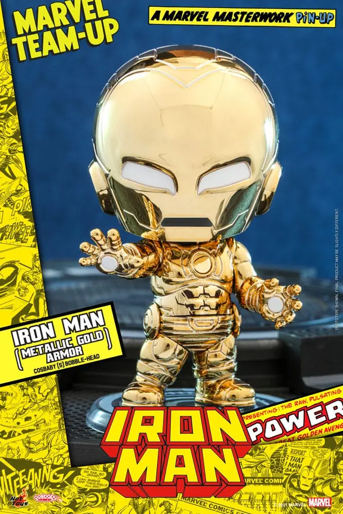 Marvel Comics Cosbaby (S) Minifigur Iron Man (Metallic Gold Armor) 10 cm termékfotó