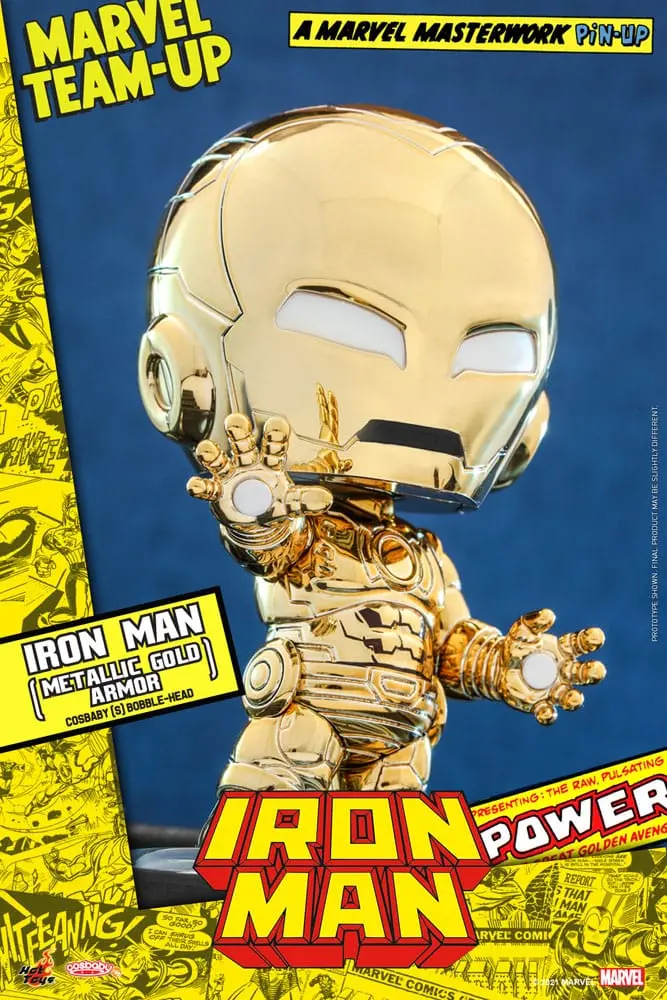 Marvel Comics Cosbaby (S) Minifigur Iron Man (Metallic Gold Armor) 10 cm termékfotó