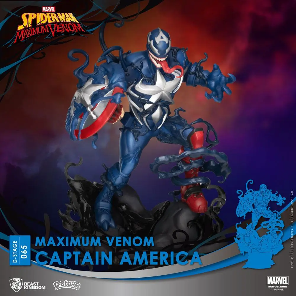 Marvel Comics D-Stage PVC Diorama Maximum Venom Captain America 16 cm Produktfoto