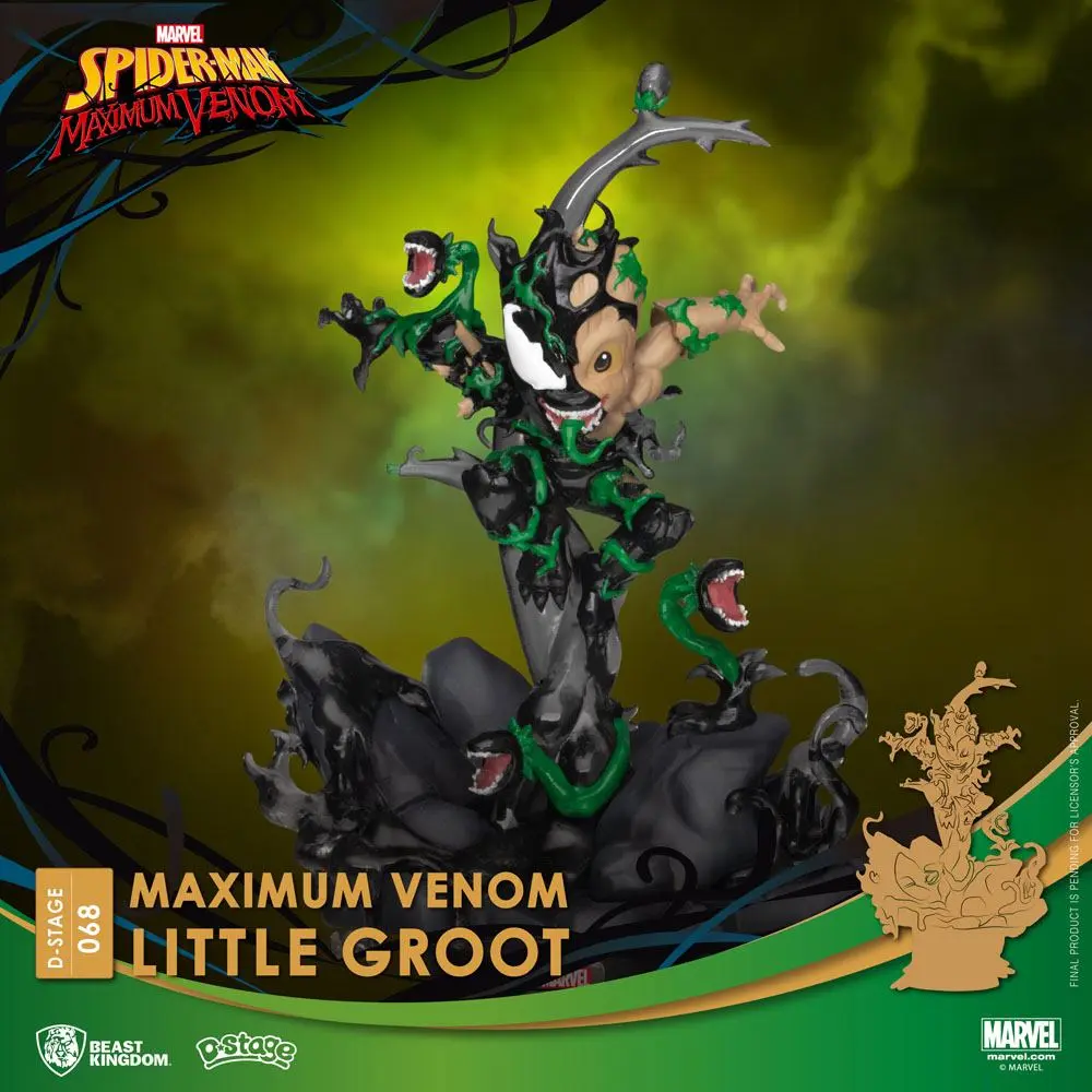 Marvel Comics D-Stage PVC Diorama Maximum Venom Little Groot 16 cm Produktfoto